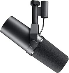 Shure SM7B Dynamic Studio Microphone - XLR Mic for Podcasting, Streaming, Vocal Recording & Broadcasting, Wide Frequency Range, Smooth Warm Audio, Detachable Windscreen, Black