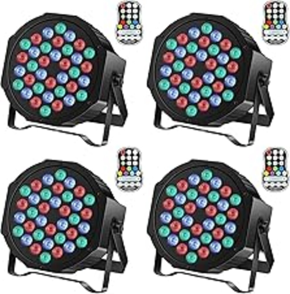 Rechargeable Par Can Lights U`King Wireless LED Uplights Battery Powered Uplighting RGB 36W Stage Lighting for Events DJ Disco Wedding Party - 4 Pack