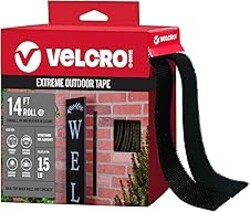VELCRO Brand Extreme Outdoor Double Sided Mounting Tape Holds up to 15 Pounds on Brick or Other Rough Surfaces UV and Weather Resistant 14Ft Heavy Duty Roll