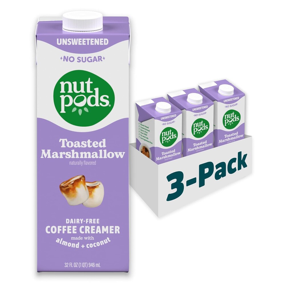 nutpods unsweetened Toasted Marshmallow Dairy-Free Coffee Creamer - 32oz 3-Pack