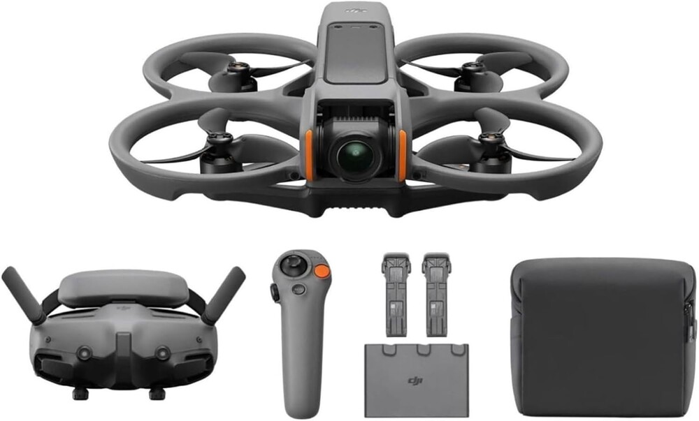 DJI Avata 2 Fly More Combo (3 Batteries), FPV Drones with Camera for Adults 4K, Immersive Experience, One-Push Acrobatics, Built-in Propeller Guard, 155° FOV, Drone Compliant with FAA Remote ID