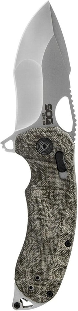 SOG Kiku Quick-Opening Sharp Ambidextrous Pocket Folding Knives with Linen Micarta Handle | CTS XHP Steel, XR Lock