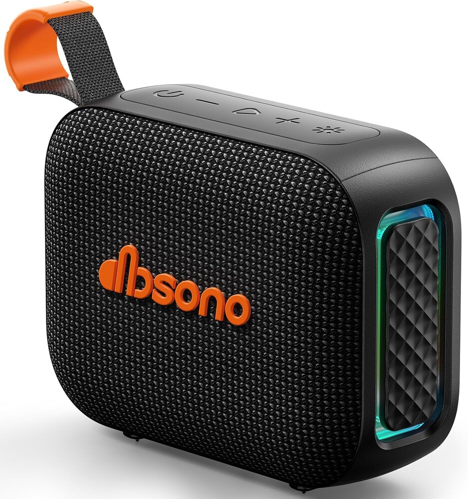 Portable Bluetooth Speaker Waterproof Gift: IPX5 HD Sound Up to 24H Playtime, TWS Pairing, Wireless Speakers with Lights, Travel Beach Essentials Birthday Gifts for Men Women Boys Girls-Black