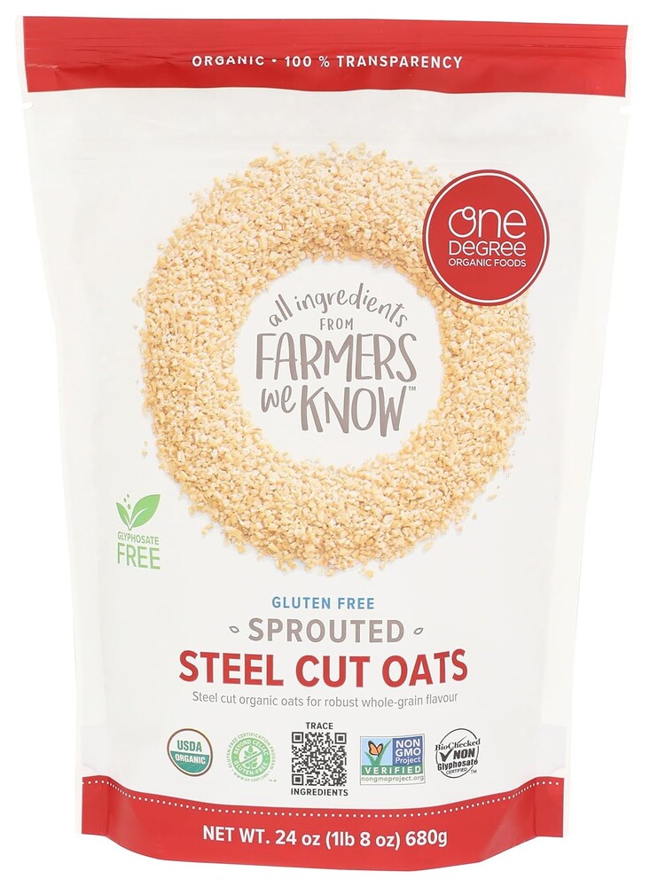 ONE DEGREE ORGANIC FOODS Organic Oats Sprouted Steel Cut 24Oz, 24 OZ