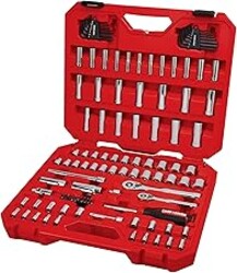 CRAFTSMAN Mechanics Tool Set 105 Pcs, Standard (SAE) and Metric with Case , 1/4 and 3/8 Inch Drive Car Tool Kit( CMMT12123)