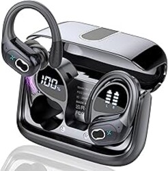 Wireless Earbuds 75hrs Bluetooth 5.4 Headphone Sport, 2026 Bluetooth Earbuds Stereo Deep Bass Over Ear Bud with Earhooks, ENC Noise Cancelling Mic, IPX7 Waterproof Earphone for Gym/Running/Workout