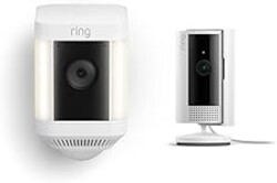 Ring Spotlight Cam Plus Battery with All-new Ring Indoor Cam, White