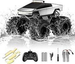 Amphibious Remote Control Car, 1:18 Monster Truck Toys for Boys RC Cars, 2.4 GHz Waterproof RC Trucks, 4WD All Terrain Off-Road Pickup, Kids Christmas Birthday Gifts Present Boys Girls Toys Ages 6+