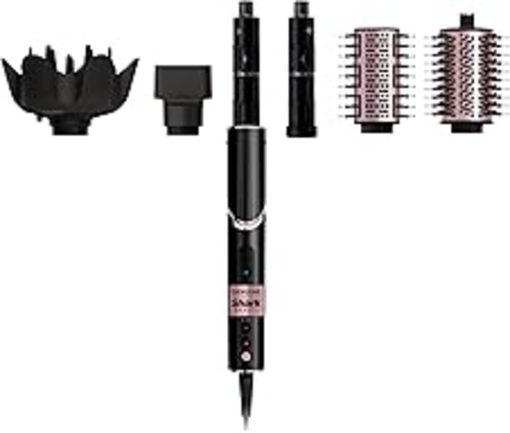 Shark Hair Dryer | FlexStyle Hair Styling System | Portable & Powerful Blow Dryer Brush | Hair Curler & Volumizer | 6 Styling Tools Included | Best for All Hair Types | Black | HD440BK