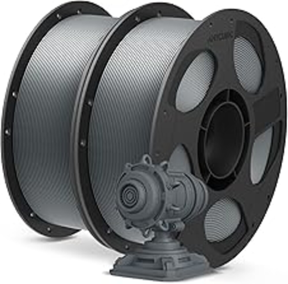 ANYCUBIC PLA Plus (PLA+), 3D Printer Filament 1.75mm Bundle, Dimensional Accuracy +/- 0.02mm, High Toughness, Print with Most FDM 3D Printers, 1KG Reusable Spool, 2kg, Texture Grey