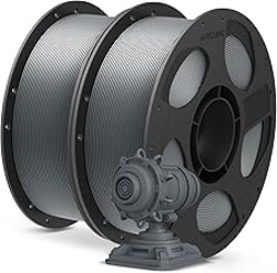 ANYCUBIC PLA Plus (PLA+), 3D Printer Filament 1.75mm Bundle, Dimensional Accuracy +/- 0.02mm, High Toughness, Print with Most FDM 3D Printers, 1KG Reusable Spool, 2kg, Texture Grey