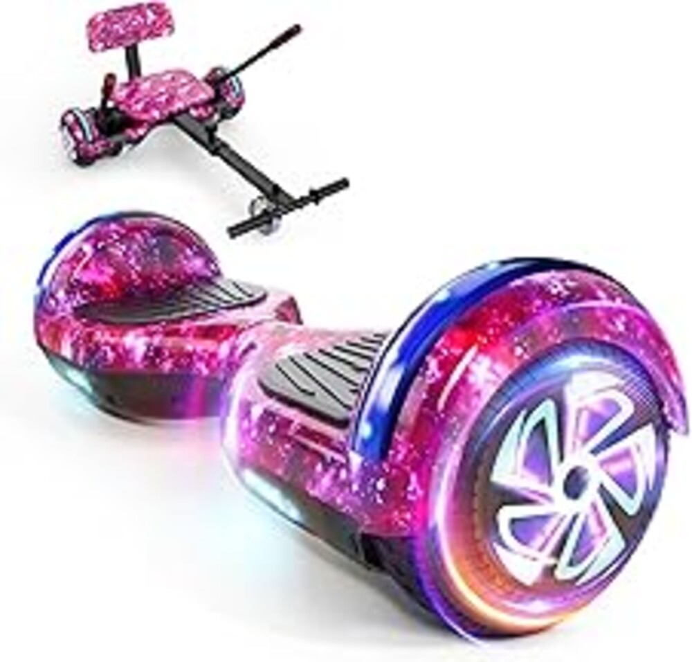 LIEAGLE Hoverboard, 6.5" Self Balancing Scooter Hover Board with Bluetooth Wheels LED Lights for Kids Adults