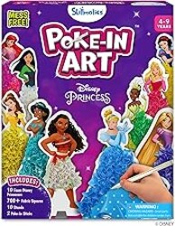 Skillmatics Poke-in Art - Disney Princesses, Mess-Free Fun for Kids, DIY Wood Craft Kits, Creative Activity, Gifts for Girls Ages 4, 5, 6, 7, 8, 9, Includes Cinderella, Ariel, Moana, Rapunzel & More