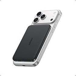 Anker Nano MagSafe Power Bank, Ultra-Slim 5,000mAh Magnetic Wireless Charging Battery, Qi2 Certified 15W Max MagSafe-Compatible Portable Charger, Ergonomic Design, for iPhone Air/17/16 Series