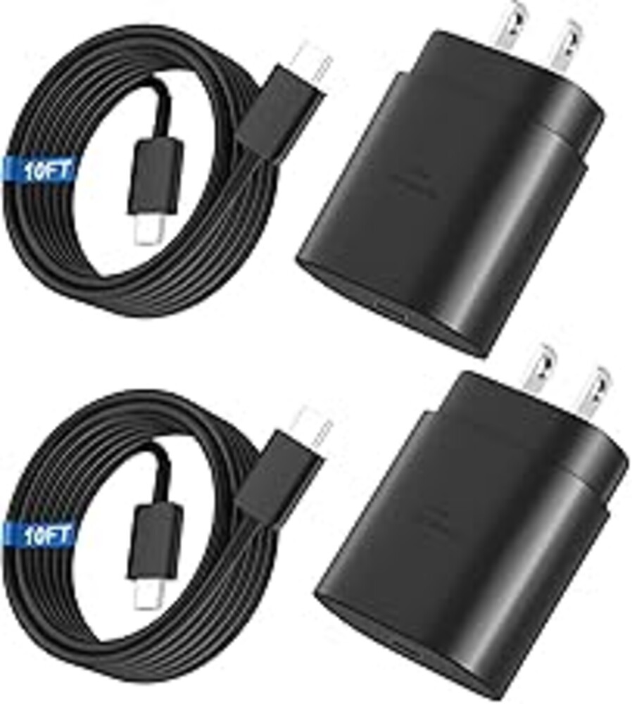 Super Fast Charger Type C, 25W USB C Wall Charger Fast Charging for Samsung Galaxy S26 Ultra/S26/S26+/S25 Ultra/S25/24 Ultra/S24/S23 Ultra/S22 Ultra with 10FT Long Android Type C Charger Cable 2Pack