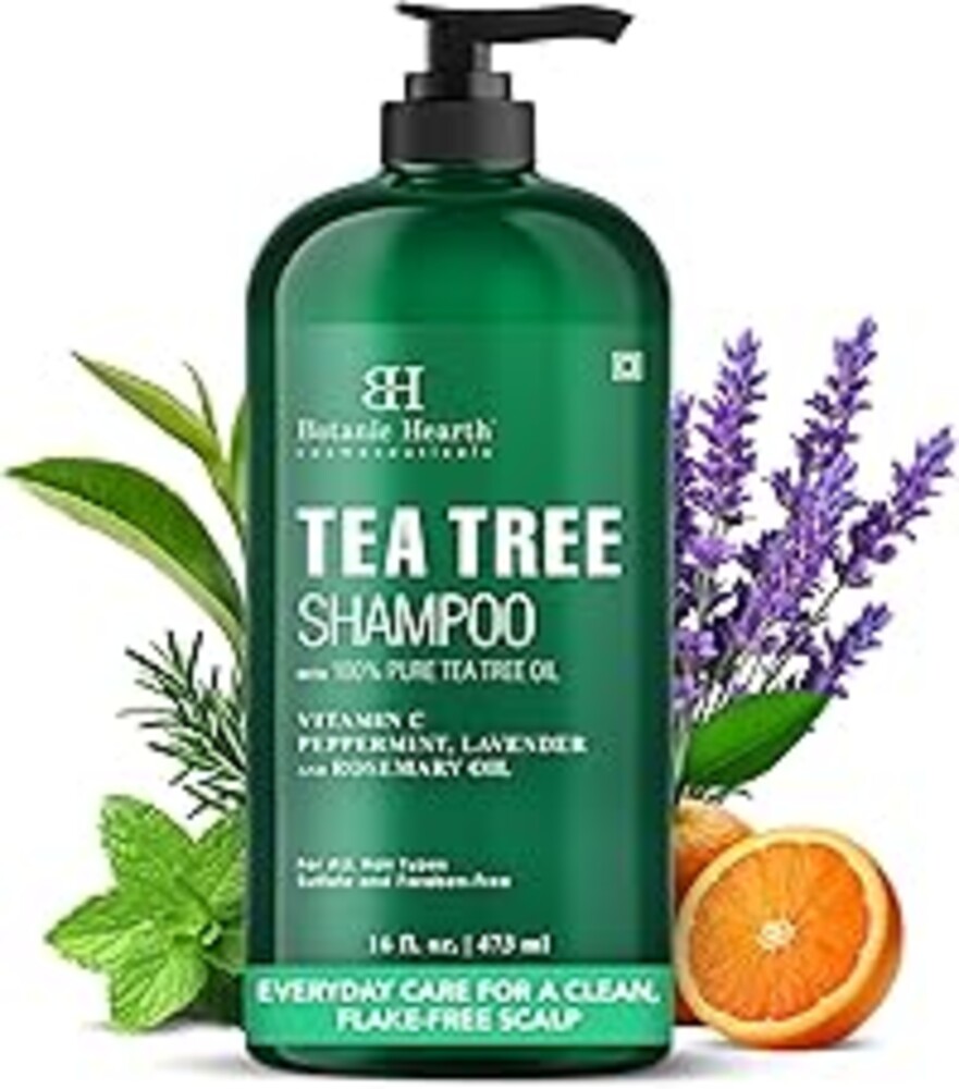Botanic Hearth Tea Tree Shampoo, Vitamin C, Peppermint, Lavender and Rosemary Oil, Fights Dandruff and Dry Scalp, 16 fl oz