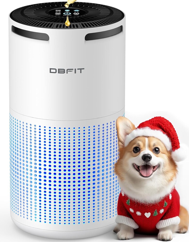Air Purifiers for Home Large Room Up to 1500ft² with Aromatherapy, DBFIT H13 HEPA Air Purifier Air Cleaner for Smoke Pollen Dust Pet Hair Dander Odor, Portable Air Purifier with Timer (White)