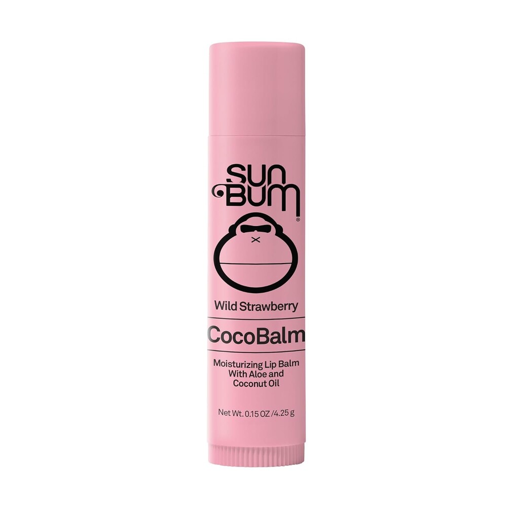 Sun Bum Cocobalm Wild Strawberry - Hydrating Lip Balm with Coconut Oil and Aloe Vera - 0.15 oz Stick