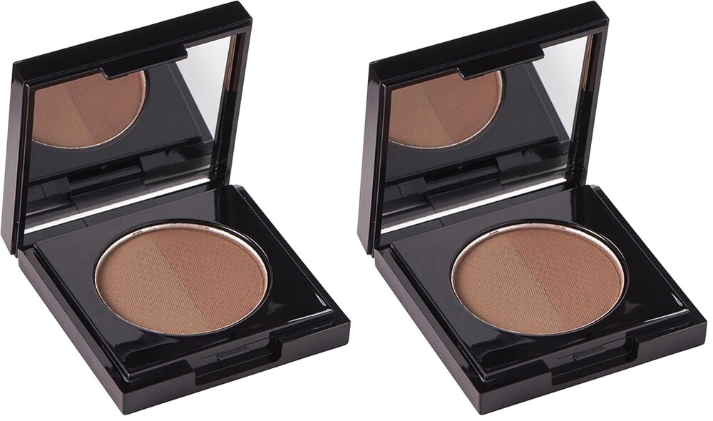 Arches & Halos Duo Luxury Brow Powder - Warm Brown for Women - 0.088 oz Eyebrow (Pack of 2)