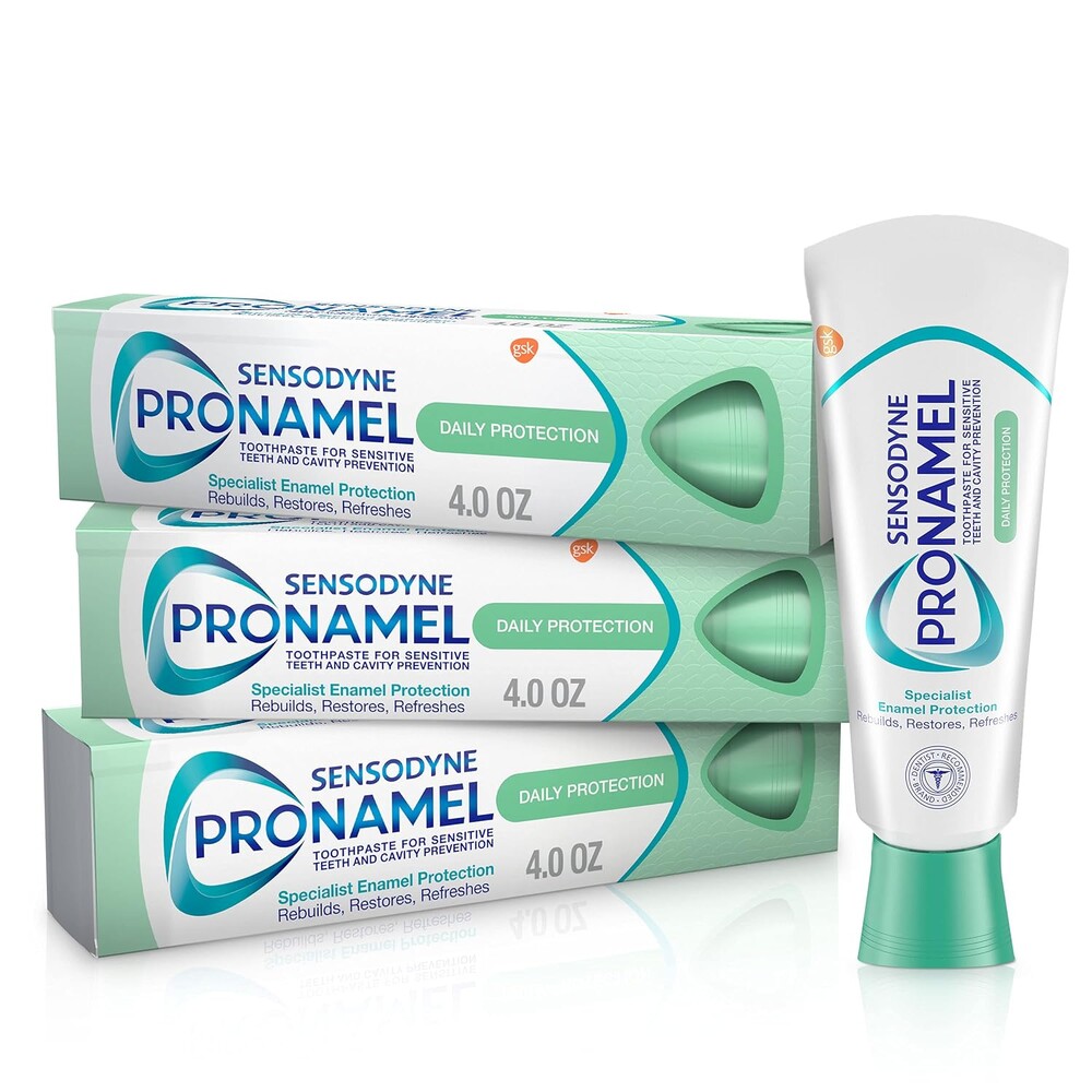Sensodyne Pronamel Daily Protection Enamel Toothpaste for Sensitive Teeth, Mint Essence - 4 oz (Pack of 3)