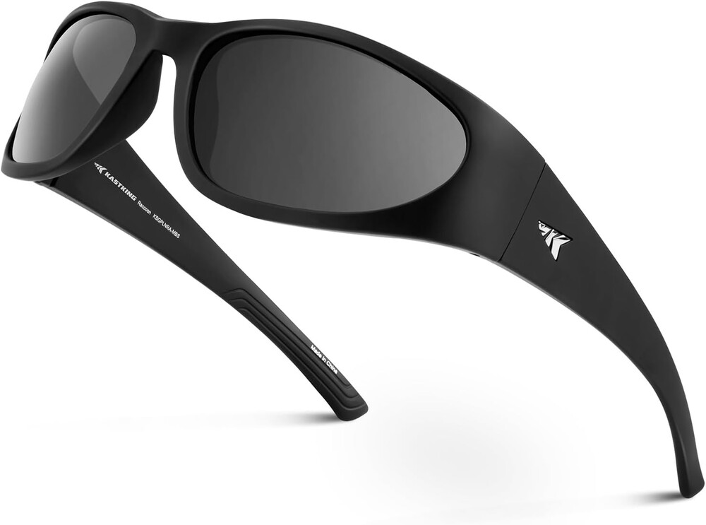 KastKing Raccoon Polarized Sport Sunglasses for Men and Women, Wide Temple Wrap, Ideal for Driving Fishing Cycling Running