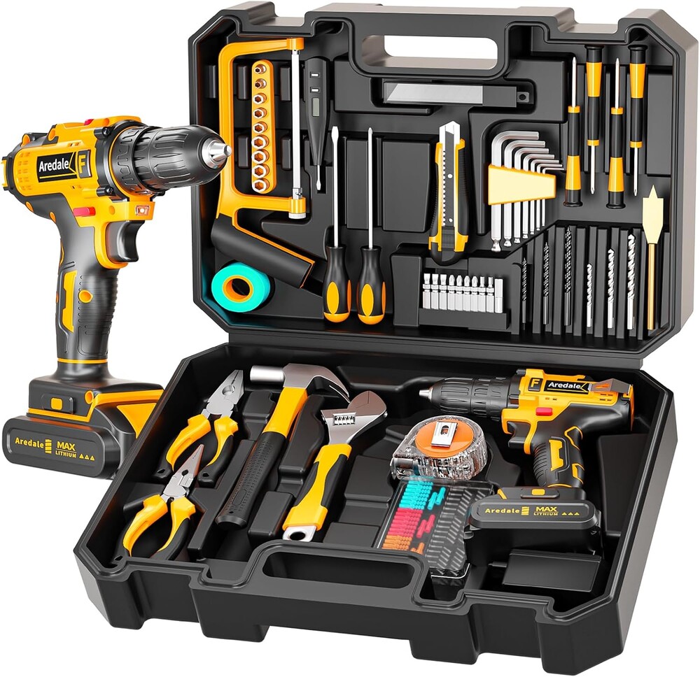 117-Piece Tool Kit with 20V Cordless Drill Mechanic Tool Set for Home & Auto Repair Toolbox Storage Case Perfect for Men, DIYers, Handymen