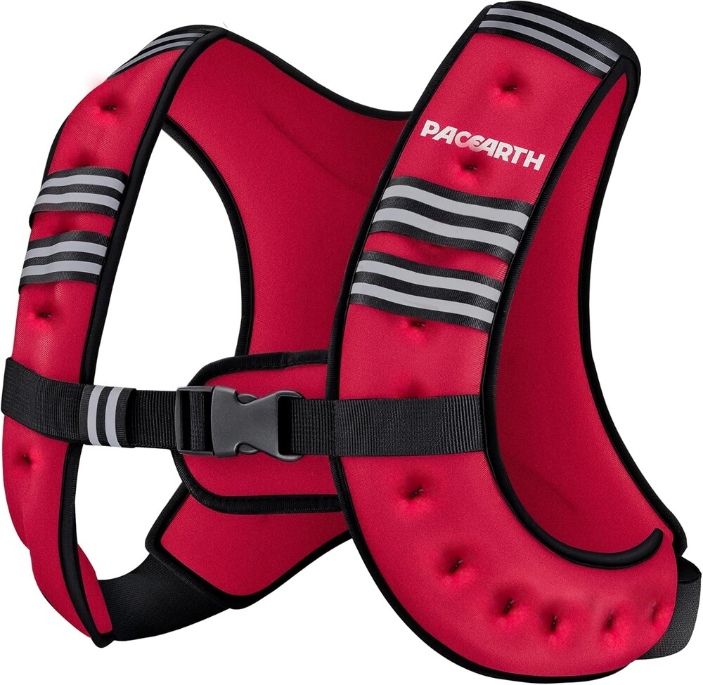 PACEARTH Weighted Vest,6lb/8lb/10lb/12lb/16lb/20lb/25lb/30lb Weight Vest with Reflective Stripe, Body Weight Vests for Women, Men, Weight Loss Workout, Strength Training, Running, Walking, Jogging
