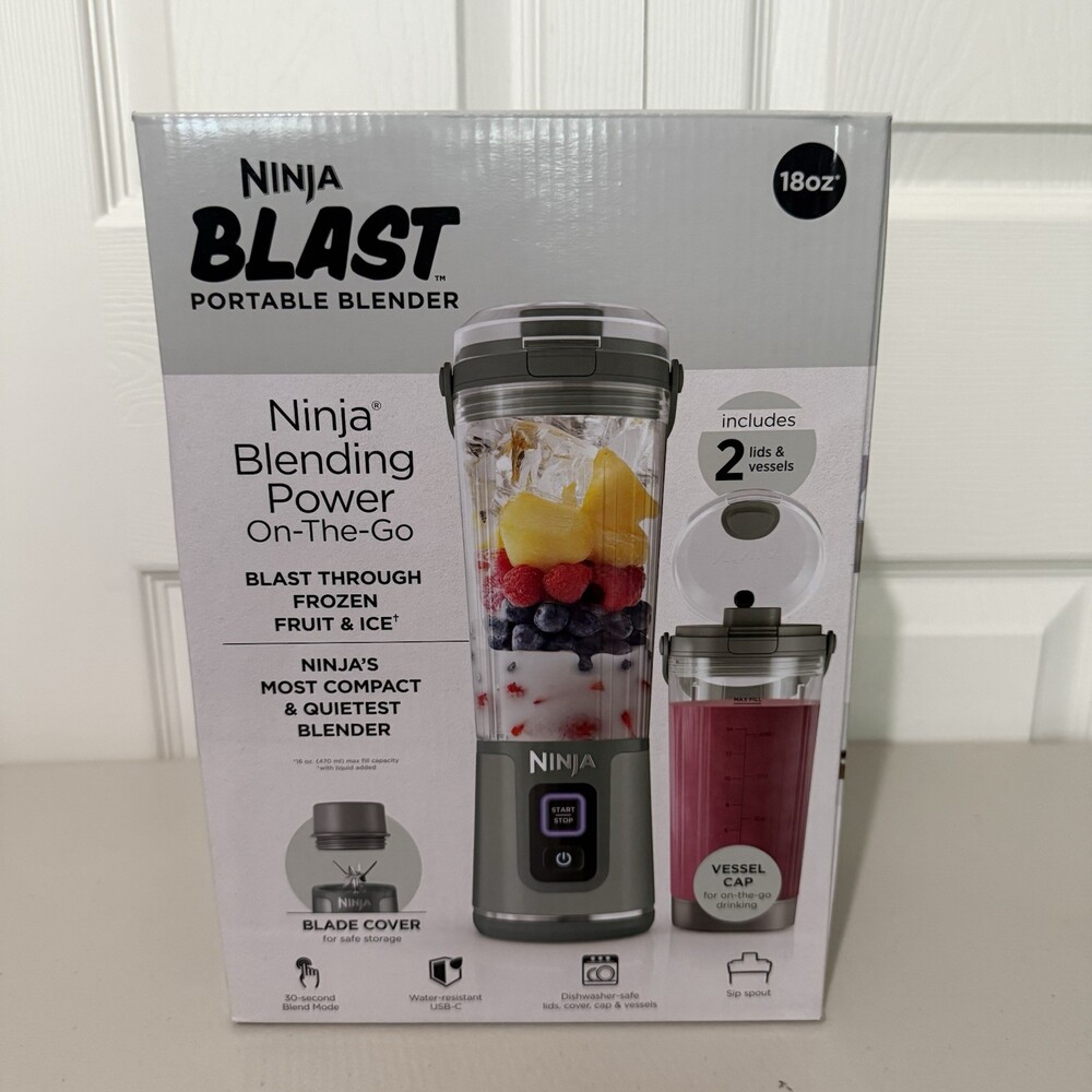 Ninja Blast Portable Blender, 2 18oz. vessels and lids, BPA Free and Leakproof