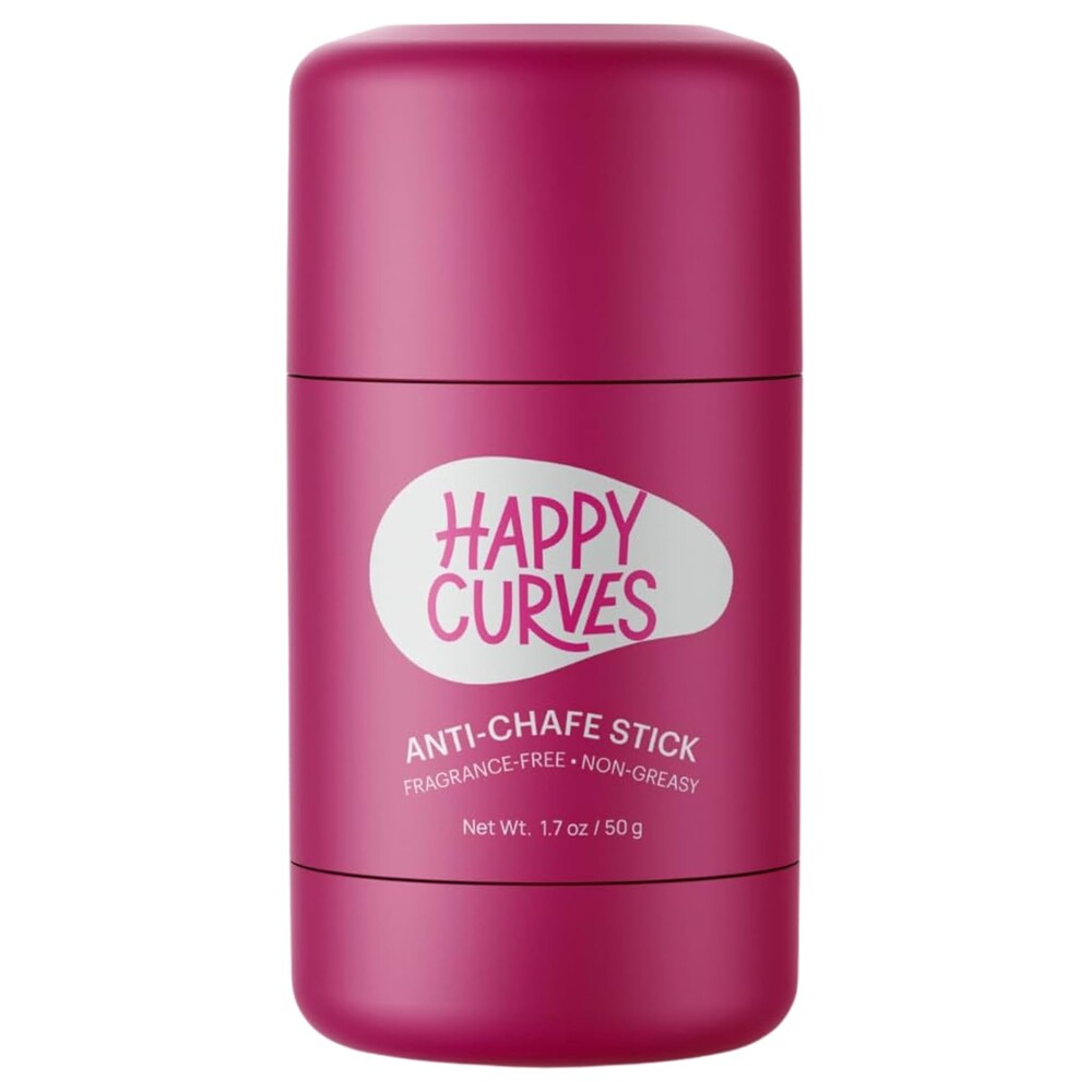 HAPPY CURVES Anti-Chafe Stick - Chafing and Friction Defense for Women, Ideal for Thighs, Underarms and More - Thigh Rub Protector and Chafing Balm, Perfect for Active, Non-Active Women (1 Pack)