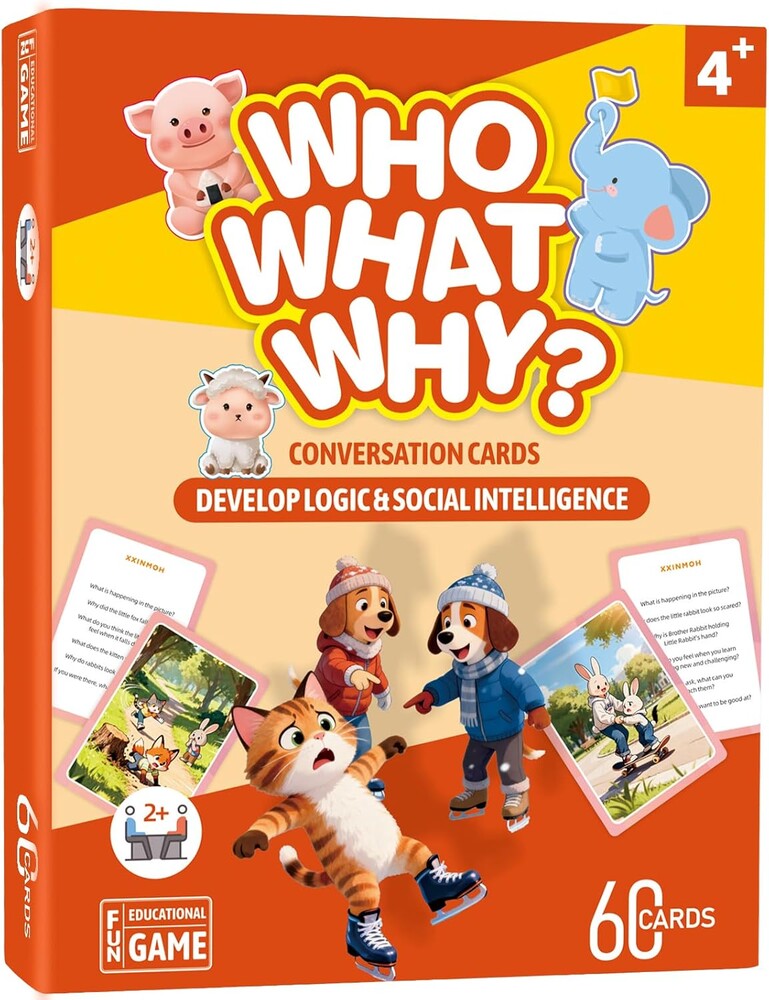 Speech Therapy Materials, Who What Why Conversation Cards for Kids – Learning Game for Social Skills, Emotional Intelligence & Critical Thinking, Sequencing Game & Articulation Materials, Ages 4+