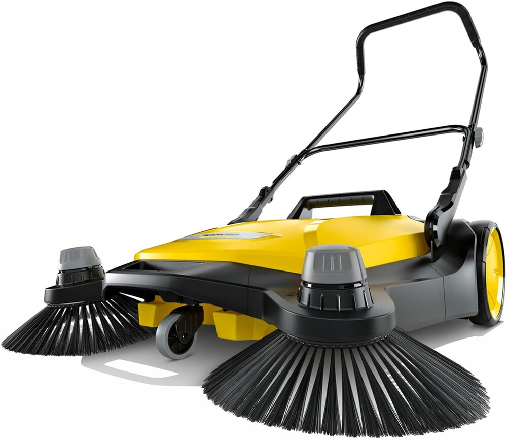 Kärcher Walk-Behind Outdoor Push Sweeper S 6 Twin for Workshops, Warehouses or Garages - 6X Faster Than a Push Broom, 10 Gallon Capacity, 33.9" Sweeping Width