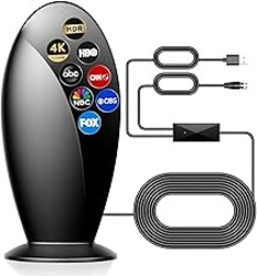 Digital TV Antenna Indoor,【1200+ Miles Super Long Range】【Smart Chip for Local HD Channels】-with Amplifier Signal Booster,Supports 4K 1080p for Smart & Older TVs,18ft Coax Cable