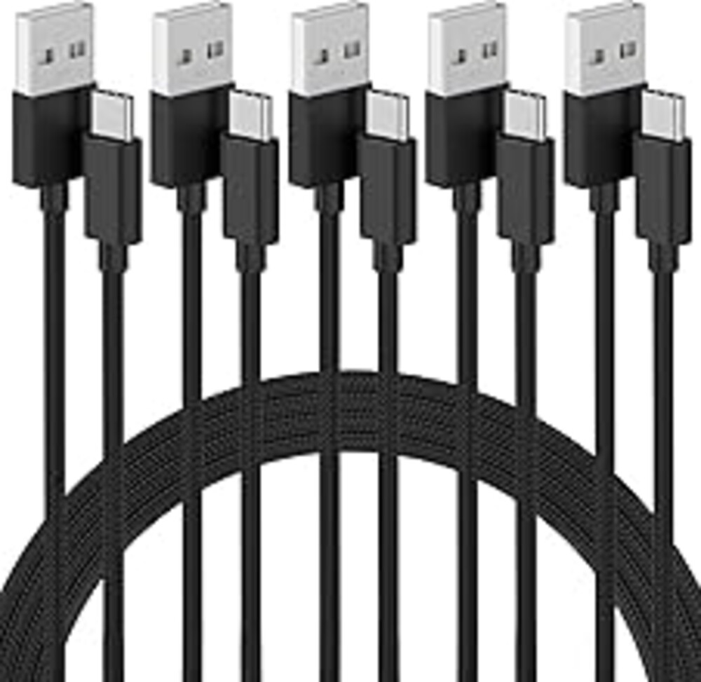 Car Carplay Cable for iPhone 17 16 15, 5 Pack USB to USB C Cable, Woven USB A to USB C for Carplay USB C Cord for iPhone 17/17 Pro/17 Pro Max/16/15/16 15 Pro Max Car Charger Cord Charging Cable