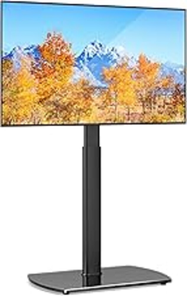 YOMT Universal TV Floor Stand with Mount for 27-70 Inch LCD LED OLED TVs, Swivel Height Adjustable Tall TV Stand, Space Saving Design for Corner Bedroom Living Room, Black