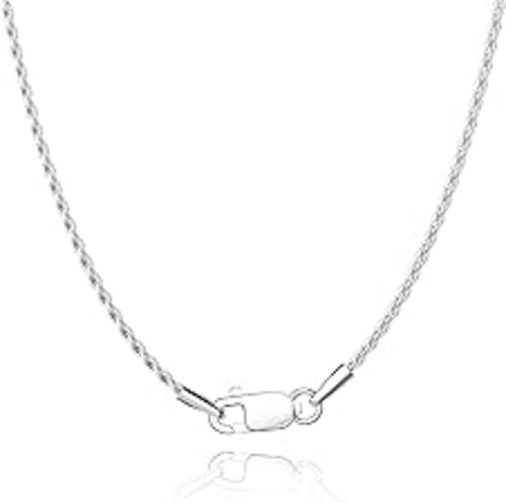 Jewlpire 18K Gold Plated 925 Sterling Silver Chain Necklace for Women, 1.35mm Rope Chain Necklace for Women Men Super Shiny & Durable Women's Chains Necklaces 16 18 20 22 24 26 Inch
