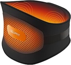 IKEEPFIT Portable Heating Pad for Back, Cordless Wearable Heat Belt with Massager for Lower Back Pain Relief, Battery Powered 8000 mAh Rechargeable, MAXwarm® 3.0, Gift for Women Men 90-310 lbs