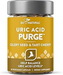 Eu Natural Purge Uric Acid Flush - Eat & Drink What You Want - Uric Acid Support for Joints & Mobility with Celery Seed, Tart Cherry & Chanca Piedra - 60 Vegetarian Capsules
