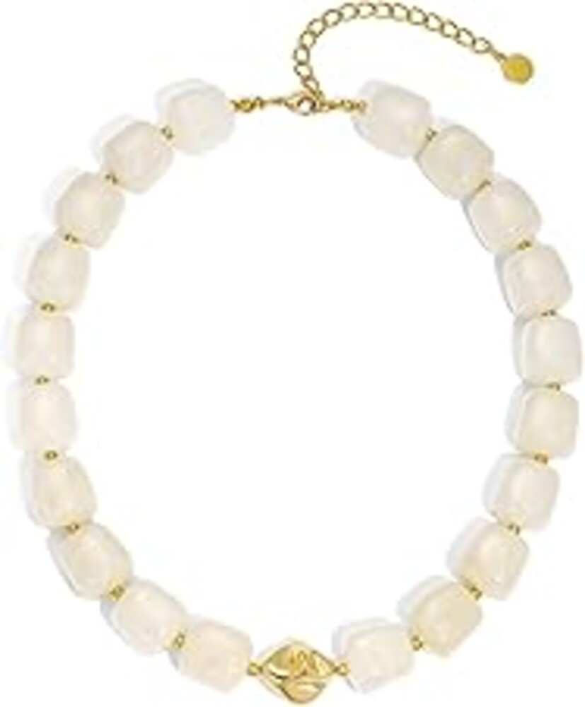 Zhuozatrfa Colorful Chunky Necklaces for Women Multicolored Large Square Acrylic Beads Necklace Trendy Bold Statement Beaded Necklace Summer Vacation Choker Jewelry
