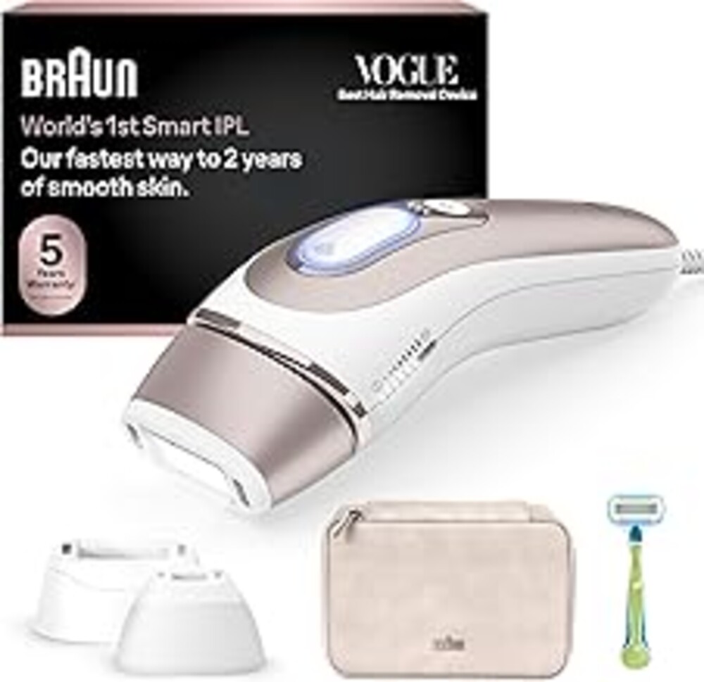Braun Smart IPL, Skin i·Expert Pro 7, VOGUE's Best Hair Removal Device, IPL Hair Removal for Women and Men, Permanent Laser Hair Reduction At-Home, World's 1st Smart App, 3 Heads, IPL7243