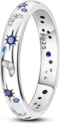 Hapour 925 Sterling Silver Ring for Women,Eternity Gorgeous Rings Stackable Rings for Women as Gifts Ring Size 4-10