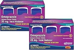 Ohm Omeprazole Delayed-Release Tablets, 20mg Acid Reducer, Treats Frequent Heartburn (12 Weeks of Supply, 84, Count)