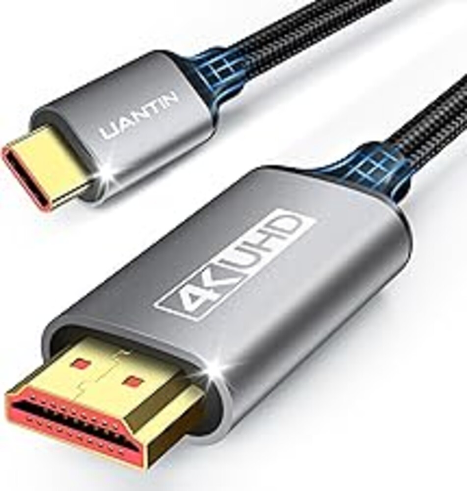 UANTIN USB C to HDMI Cable 6Ft | 4K High-Speed USB 3.1 Type-C to HDMI Cord [Thunderbolt 3/4/5 Compatible] with MacBook, Galaxy S9 to S24, iPhone 15/16, iPad Pro, iMac, Surface