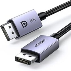 UGREEN 16K 10FT DisplayPort Cable 2.1 DP 2.1 40Gbps Support 8K@240Hz 1080P@540Hz HDR, HDCP, DSC 1.2a, Braided Display Port Cable Cord Compatible FreeSync G-Sync Video Card Monitor
