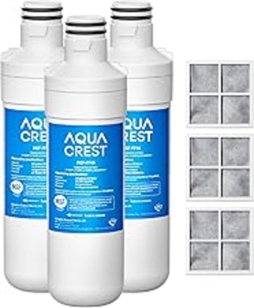 AQUA CREST LT1000PC ADQ747935 Replacement for LG® LT1000P®/PC/PCS ThinQ® Refrigerator Water Filter, LMXS28626S, LFXS26973S, MDJ64844601, ADQ74793501, ADQ74793502 and LT120F® Air Filter, 3 Combo