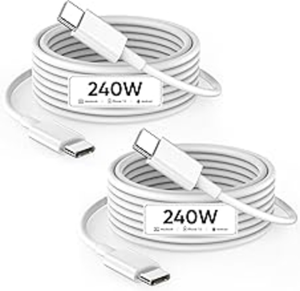 USB C to USB C, 240W USB C Cable, 6.6ft C to C Cable Fast Charging for Macbook Pro/Macbook Air, iPad Pro 12.9-inch, iPhone 15/Pro Max/Pro/Plus, Samsung Galaxy S23,Compatible 140W/100W /65W/45W/35W/20W