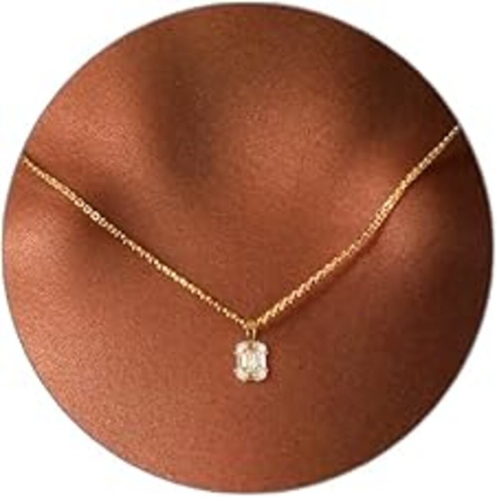 Luxval Diamond Pendant Gold Necklace for Women，Dainty 18k Gold Plated Choker Necklaces Simple Gold Jewelry Gifts for Women Girls