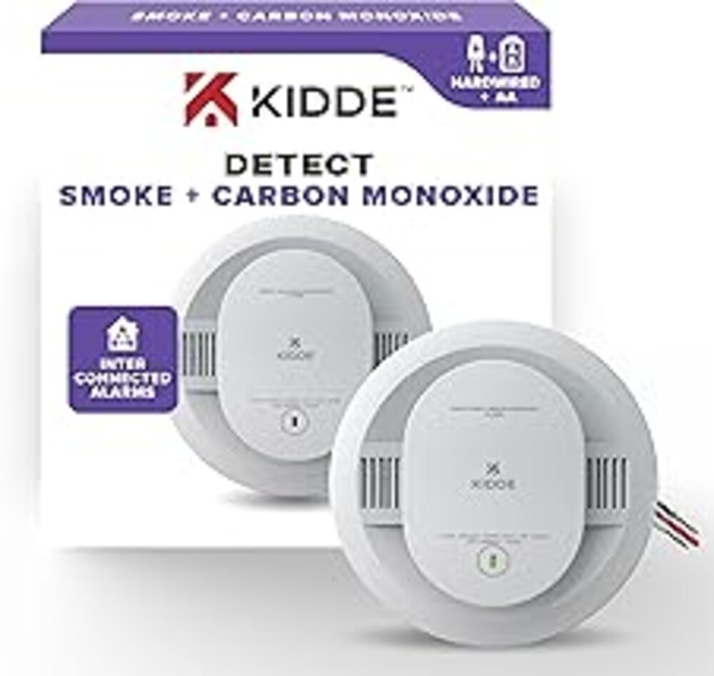 Kidde Smoke and Carbon Monoxide Detector, Hardwired with AA Battery Backup, LED Status Lights, Interconnected, 85 dB Alarm, 5 inches, 30CUAR, 1 Pack