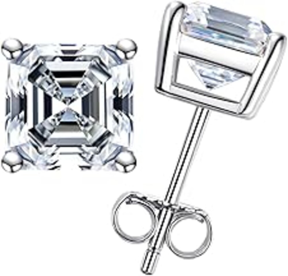 AnuClub 1cttw-6cttw Moissanite Stud Earrings D Color VVS1 926 Sterling Silver Timeless Sparkle Studs Daily Elegance Earrings for Women Wife Her with Certificate