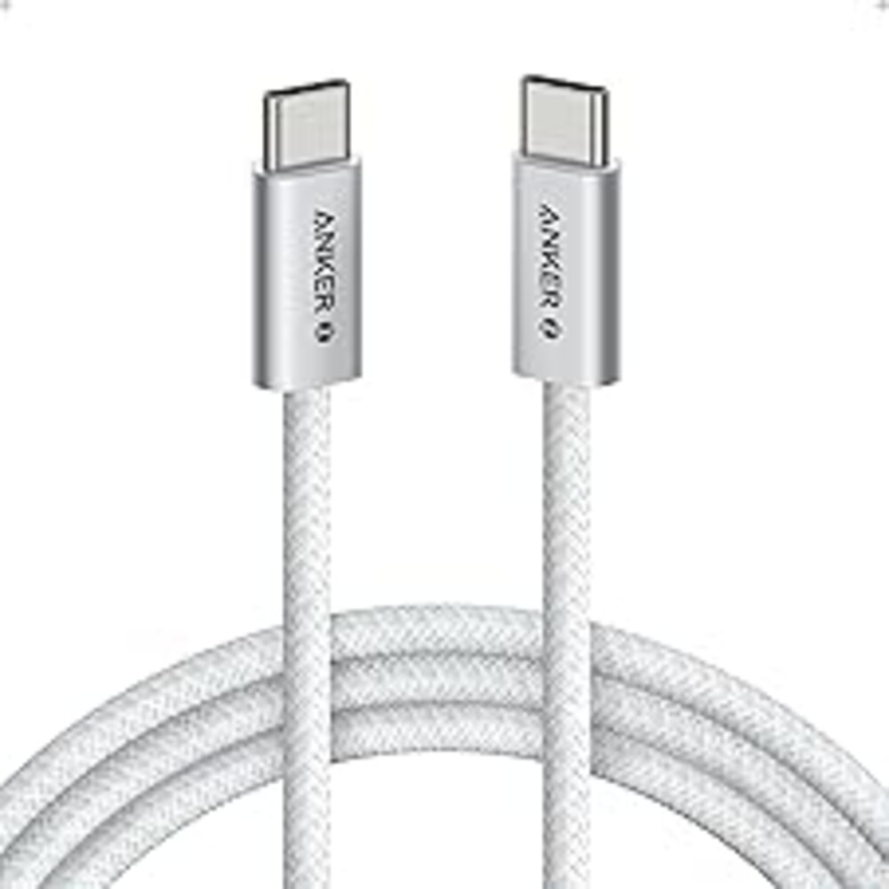 Anker Zolo USB C to USB C Cable, Braided and Dirt-Free Type-C Fast Charging Cable, Slim Connector, for iPhone 17 Series, MacBook (240W) (White, 6FT)