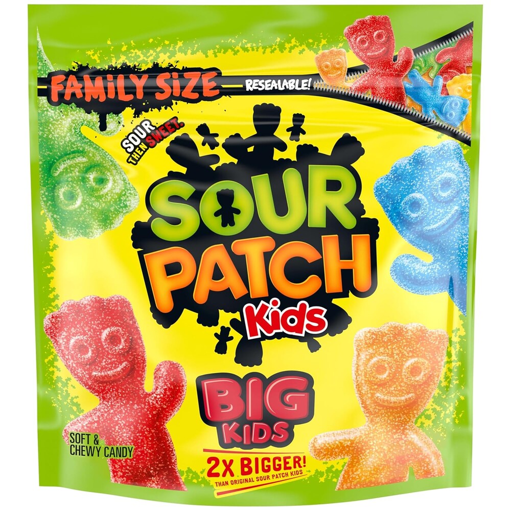 SOUR PATCH KIDS Big Kids Soft & Chewy Gummy Candy, Bulk Candy, Family Size, 1.7 lb